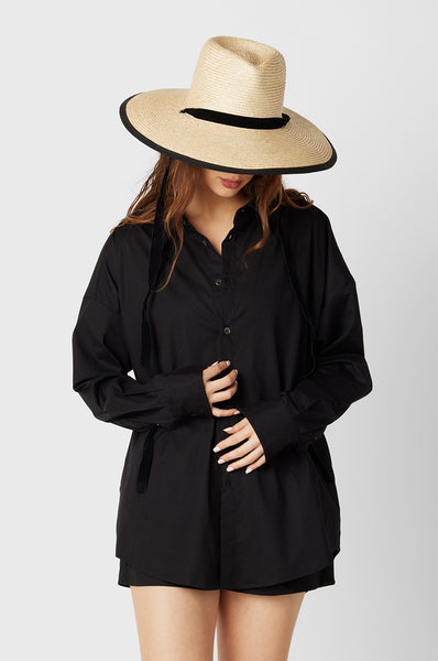 BELLA RANCHER HAT IN NATURAL + BLACK