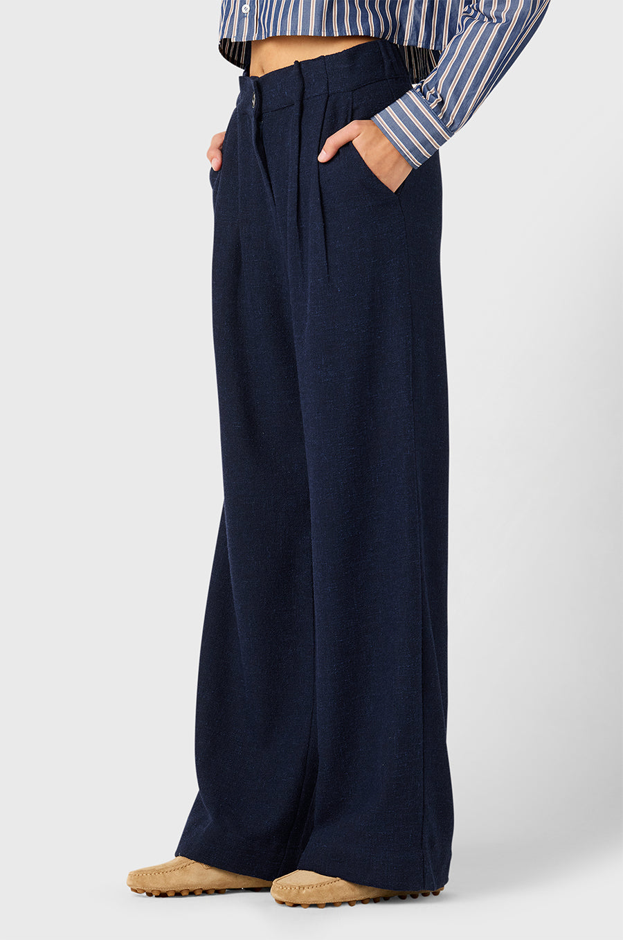 SLOUCHY HIGH WAISTED TROUSER IN MIDNIGHT