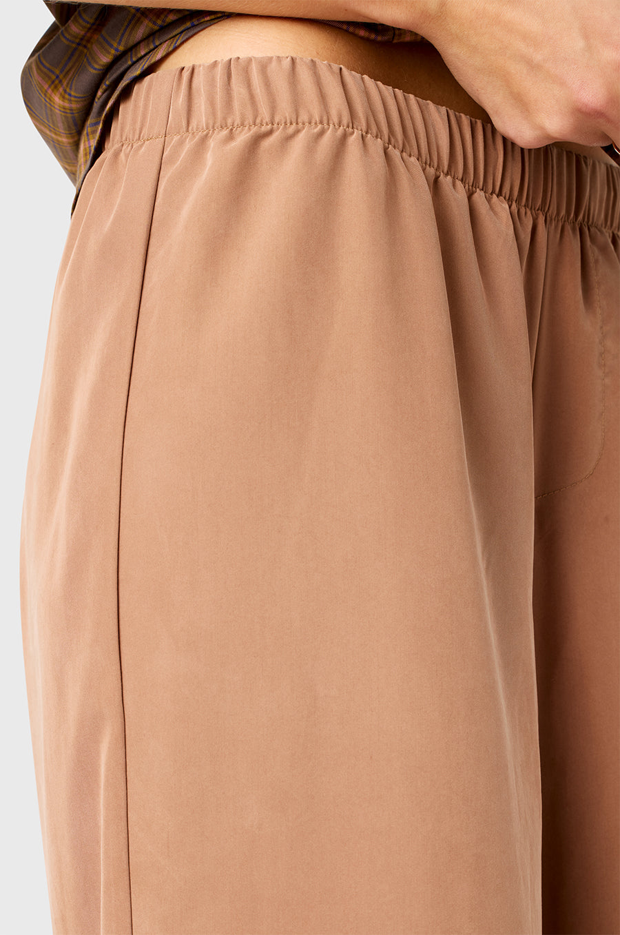 SILKY WIDE LEG PANT IN WASHED ROSEGOLD