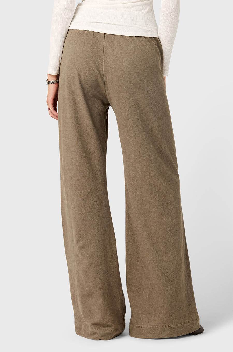 WIDE LEG PANT IN MOREL COTTON TWILL