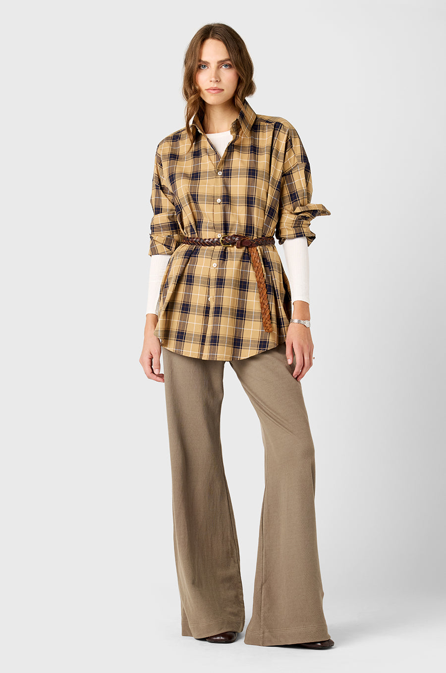 PLAID SUNDAY SHIRT IN CAMEL