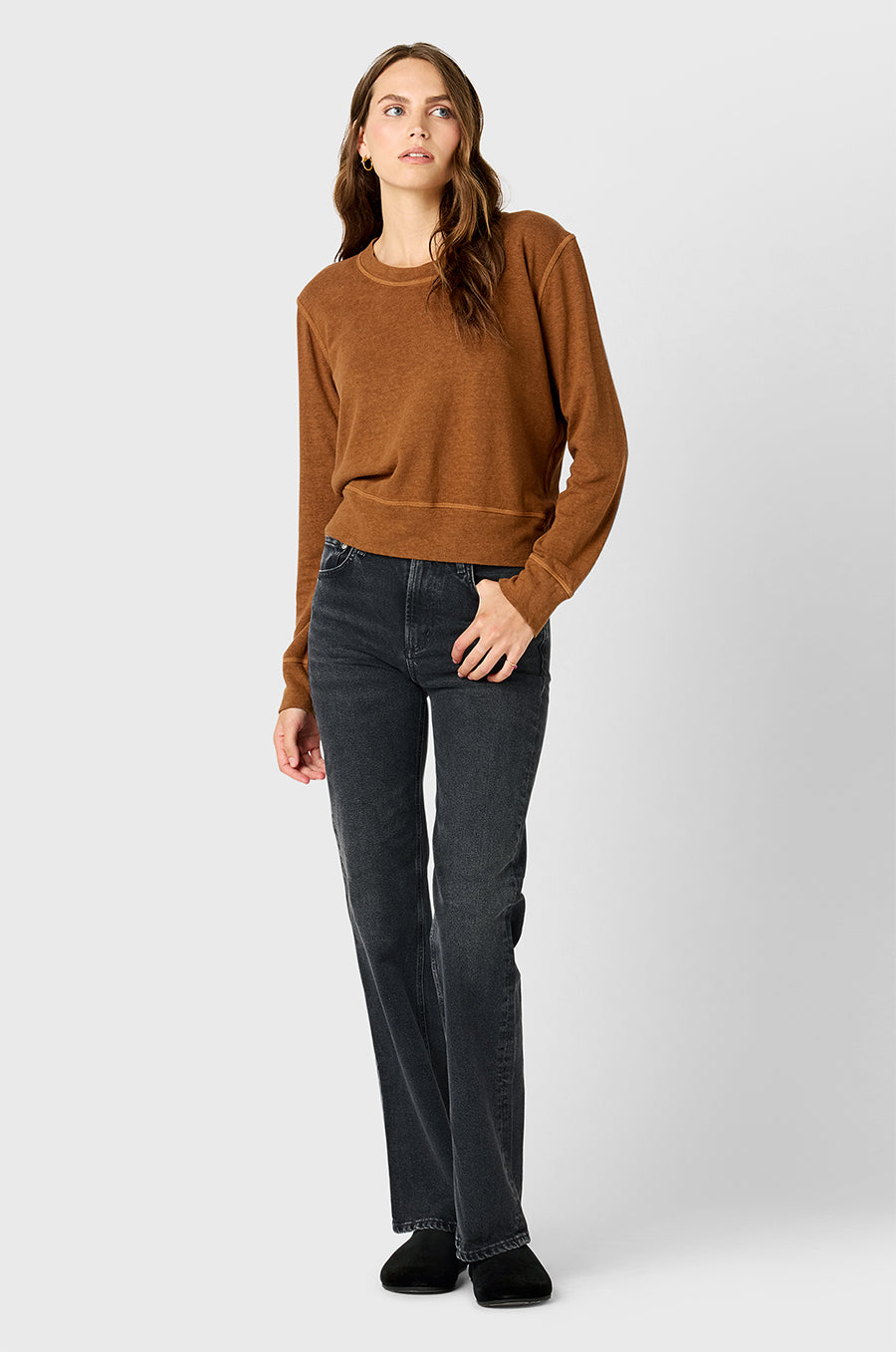 SCOOPNECK SWEATER IN PRALINE HEMP COTTON