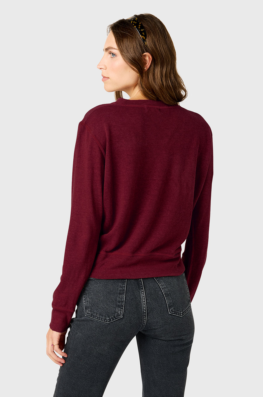 SCOOPNECK SWEATER IN RUBY HEMP COTTON