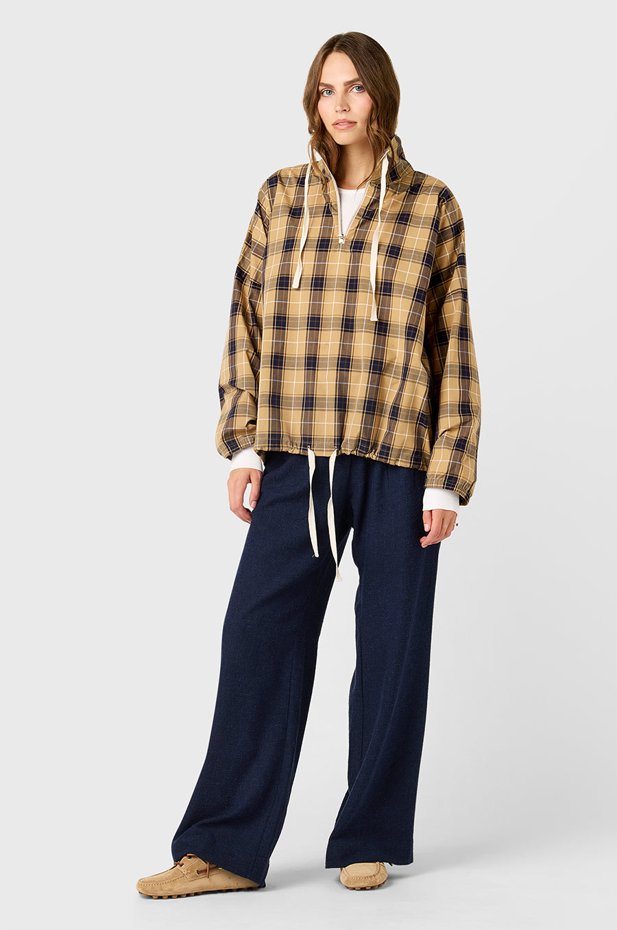 ANORAK IN CAMEL PLAID