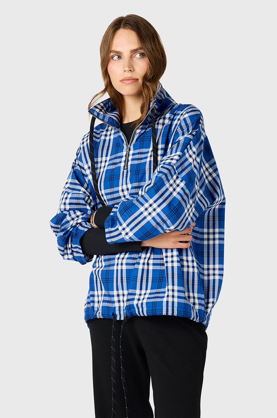 ANORAK IN ROYAL BLUE PLAID