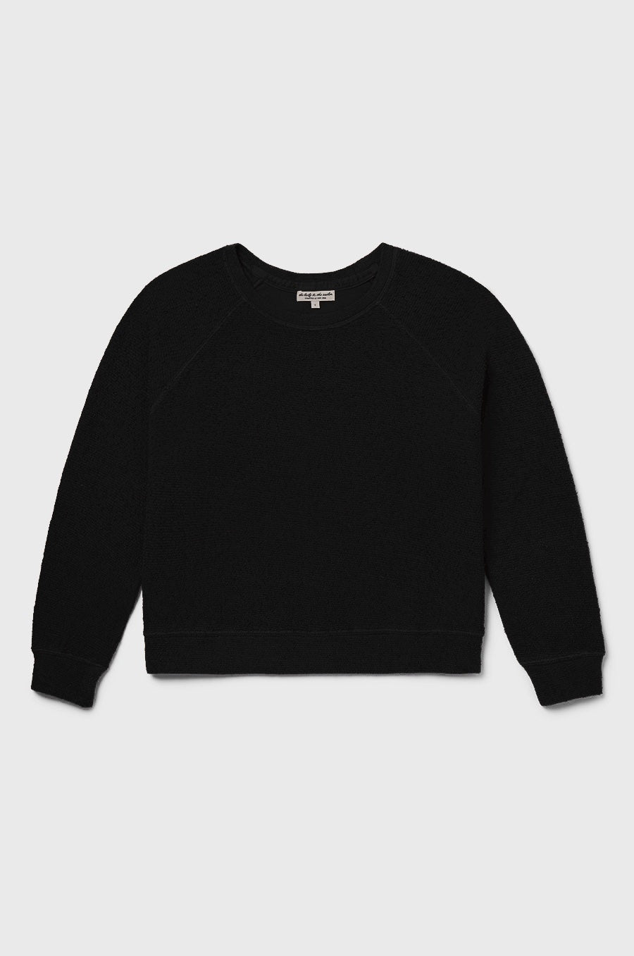 the lady & the sailor Brentwood Sweatshirt in Black Boucle.