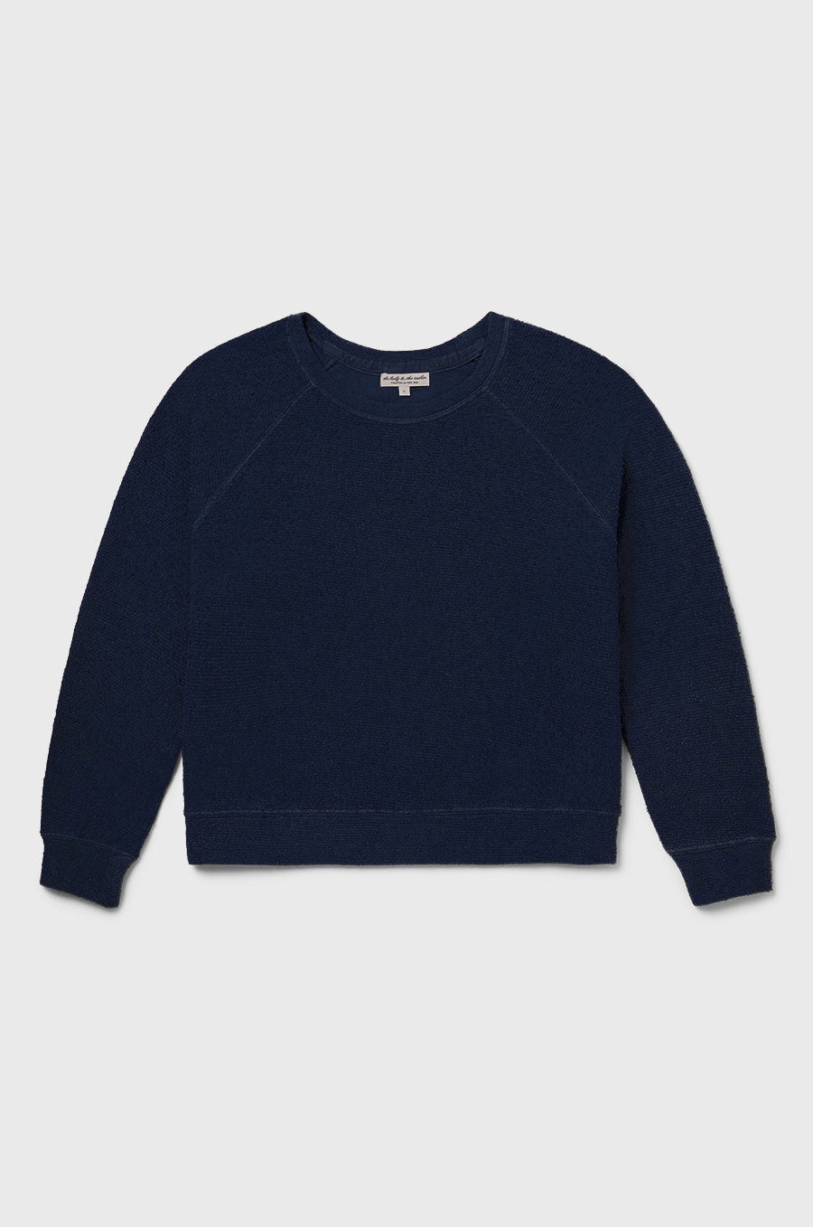 the lady & the sailor Brentwood Sweatshirt in Navy Boucle.
