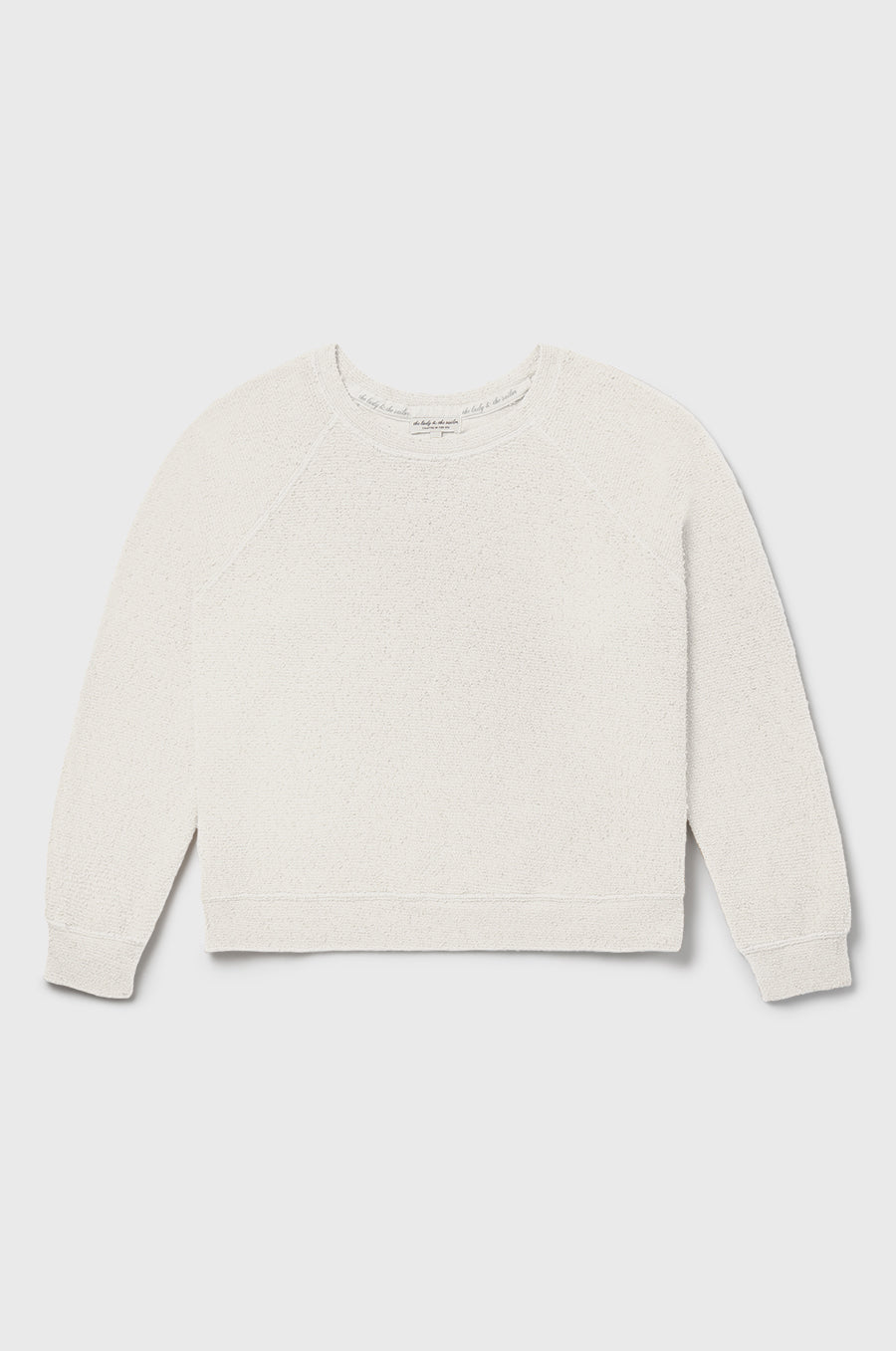 the lady & the sailor Brentwood Sweatshirt in Vanilla Bouclé.