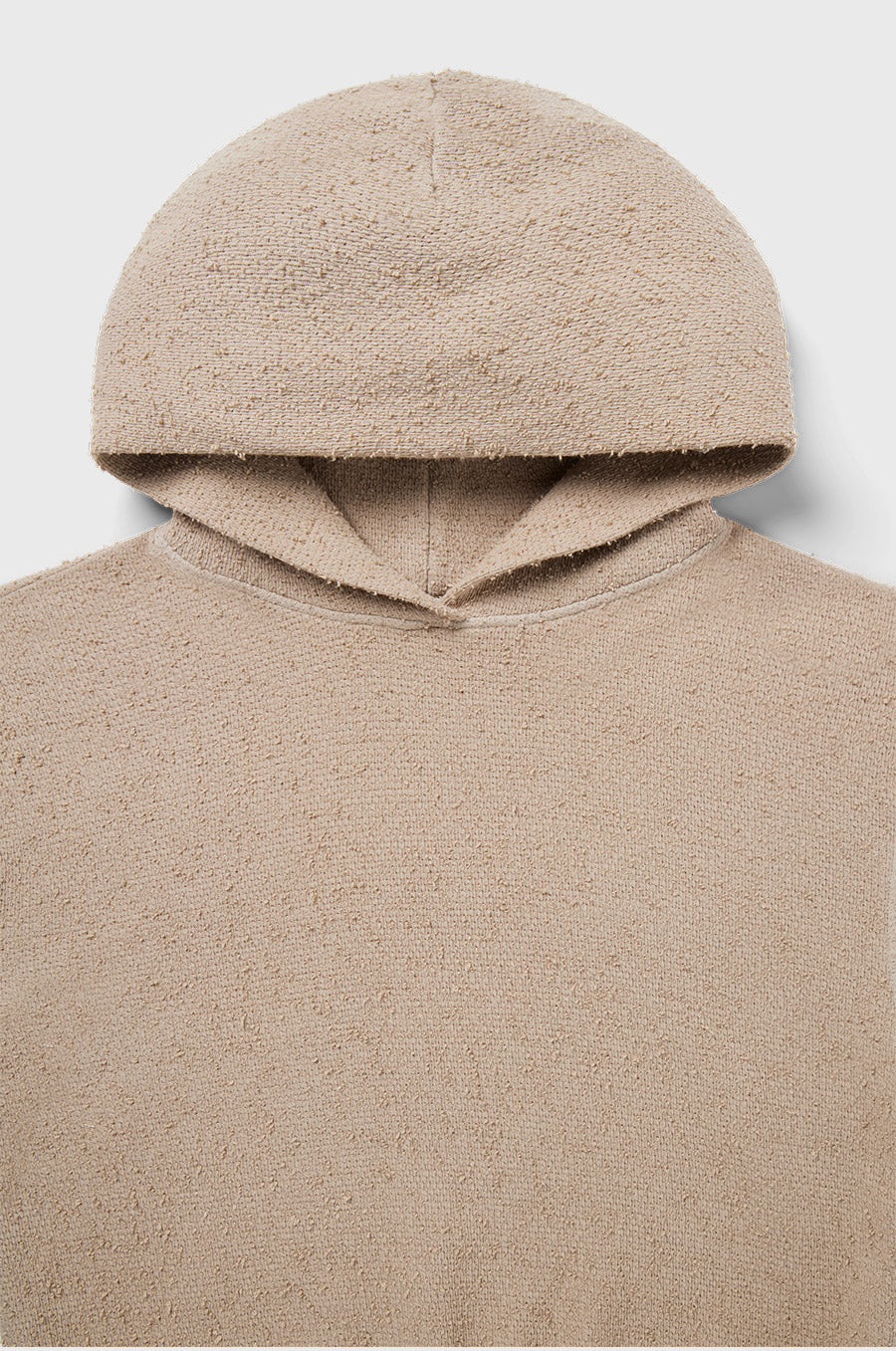 THE HOODIE IN STONE BOUCLÉ