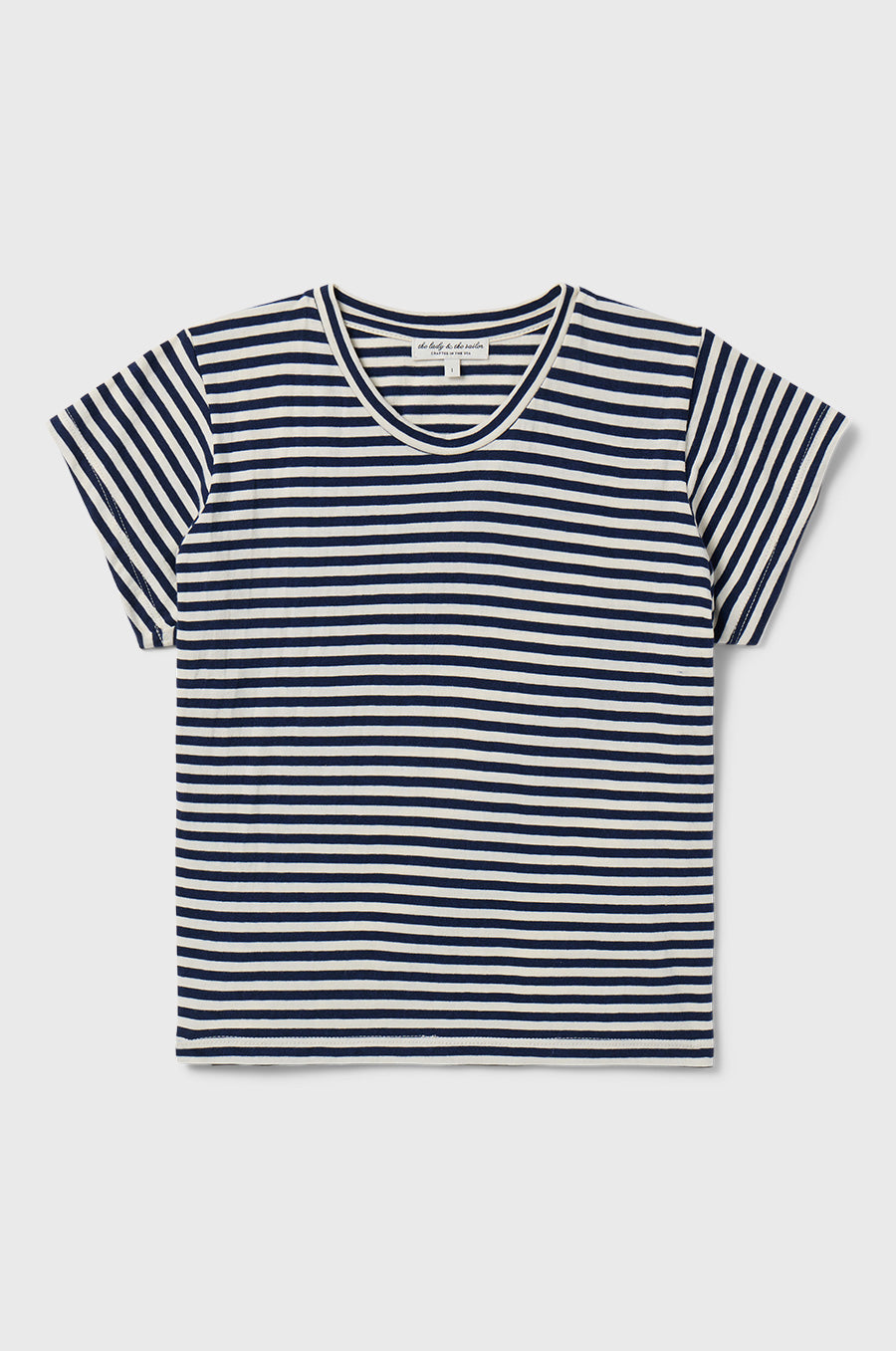 Shrunken BF Tee in Navy Stripe