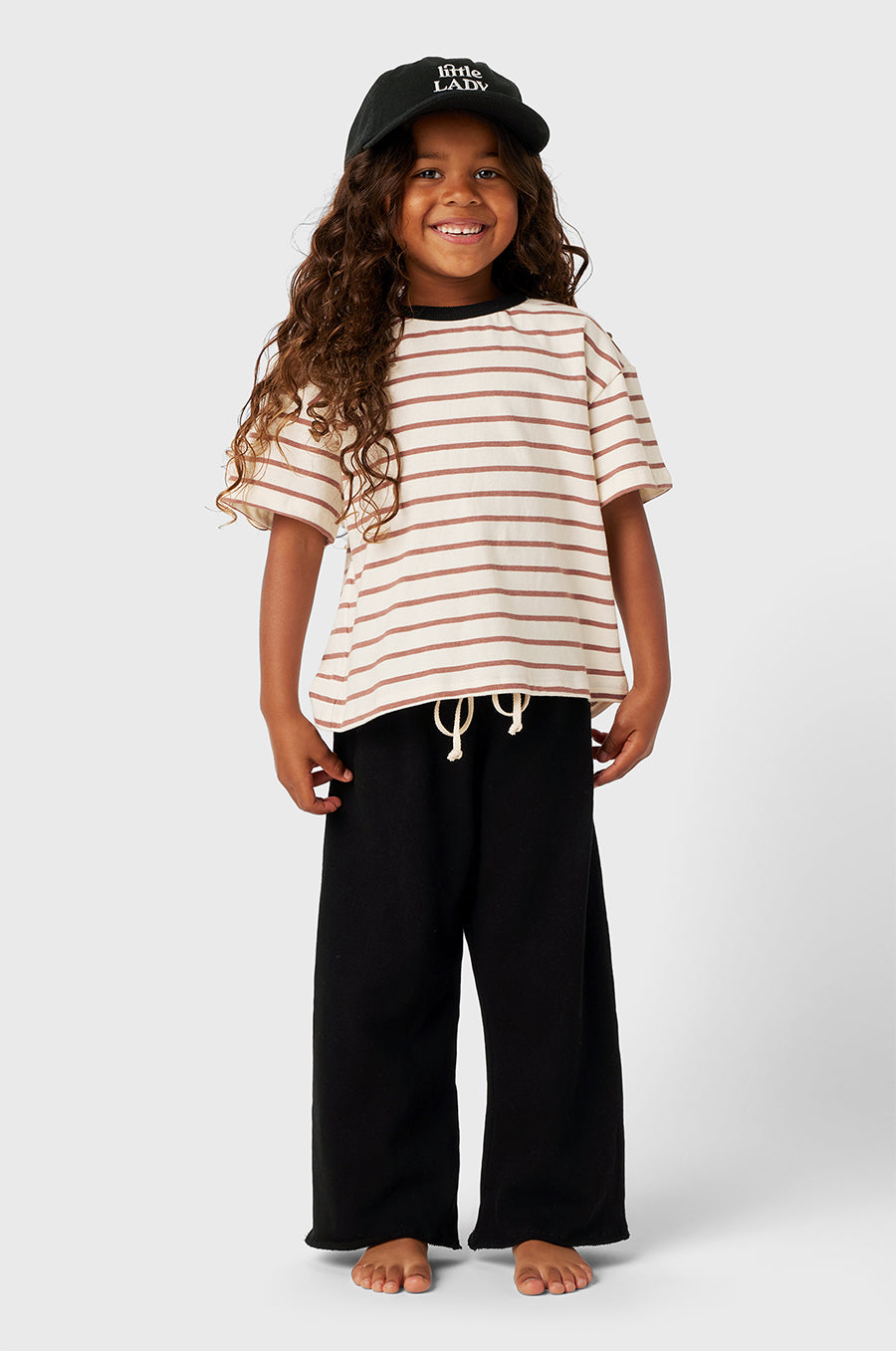 Kids French Flare Pant in Black Organic Cotton little lady & petit sailor