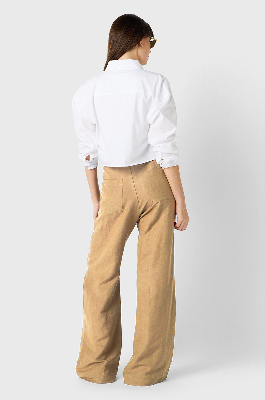 PLEATED TROUSER IN FLAX