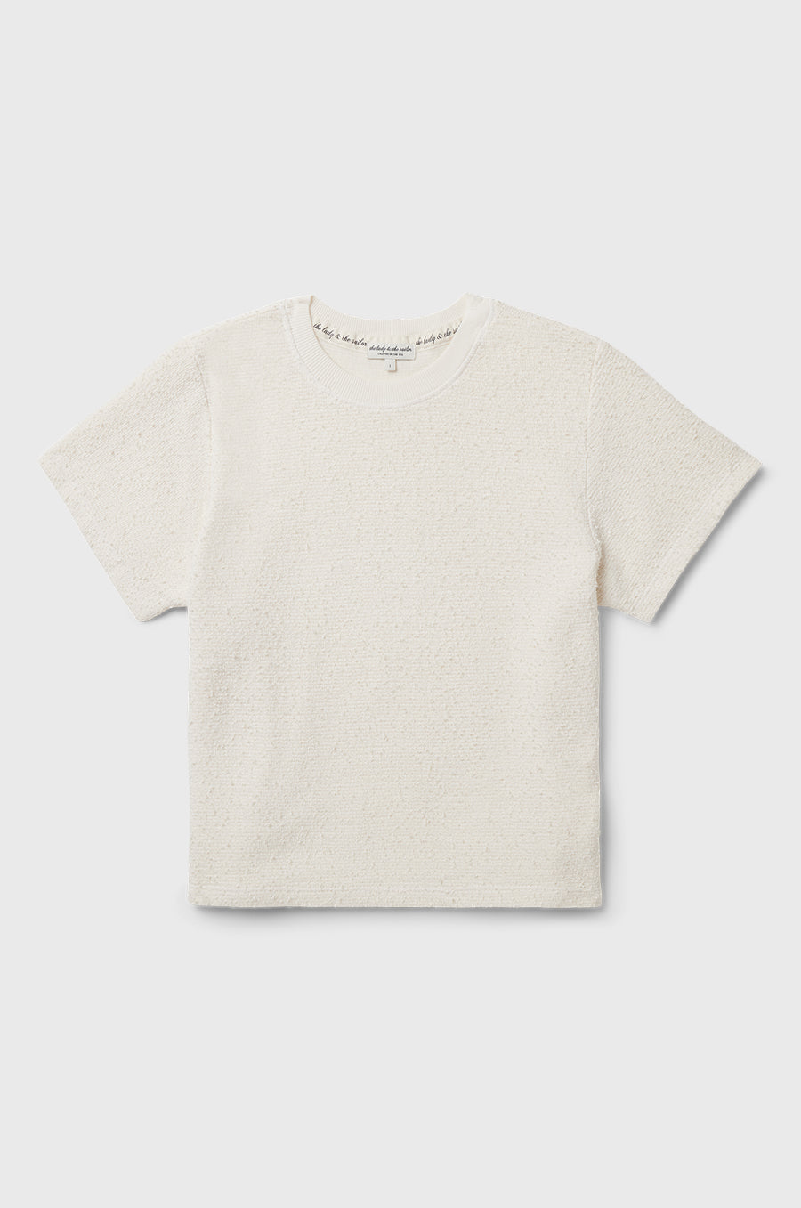 the lady & the sailor SS Classic Tee in Vanilla Boucle.
