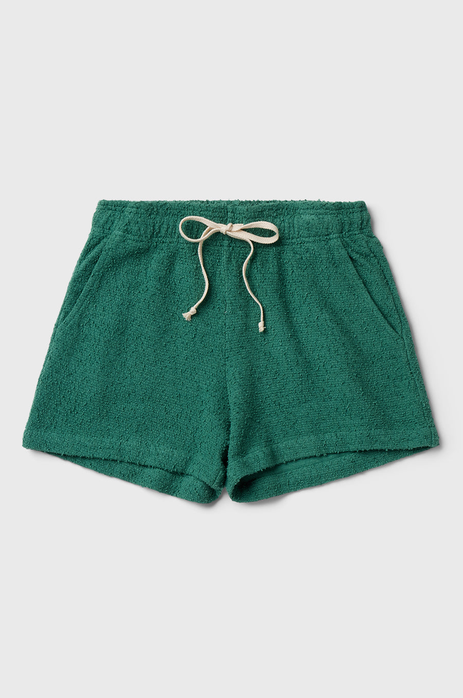 the lady & the sailor Weekend Short in Sage Boucle.