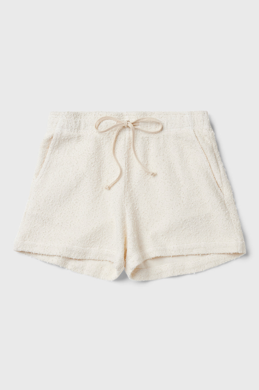 the lady & the sailor Weekend Short in Vanilla Boucle.
